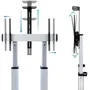 Tooq FS20300M-B Soporte de Suelo con Ruedas Inclinable Ajustable para TV 60-100" hasta 100kg con Bandejas DVD y Webcam